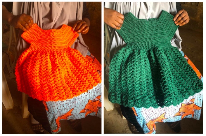 Handmade clothing made by IDP women